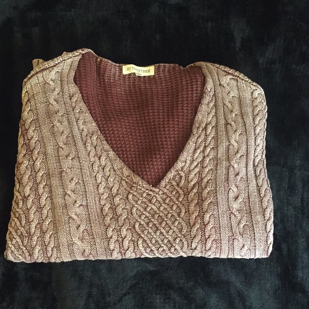 Maroon knit sweater